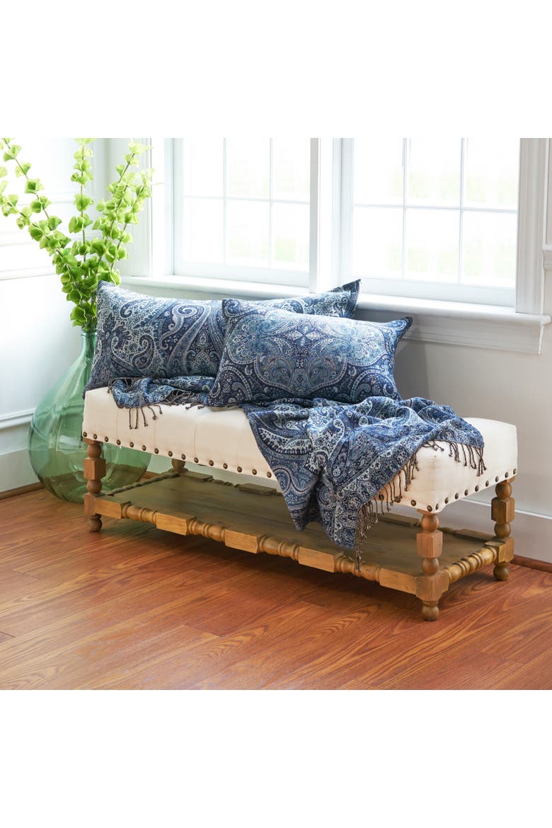Suman Navy Lumbar Throw Pillows Collection, Alternate, color, Blue