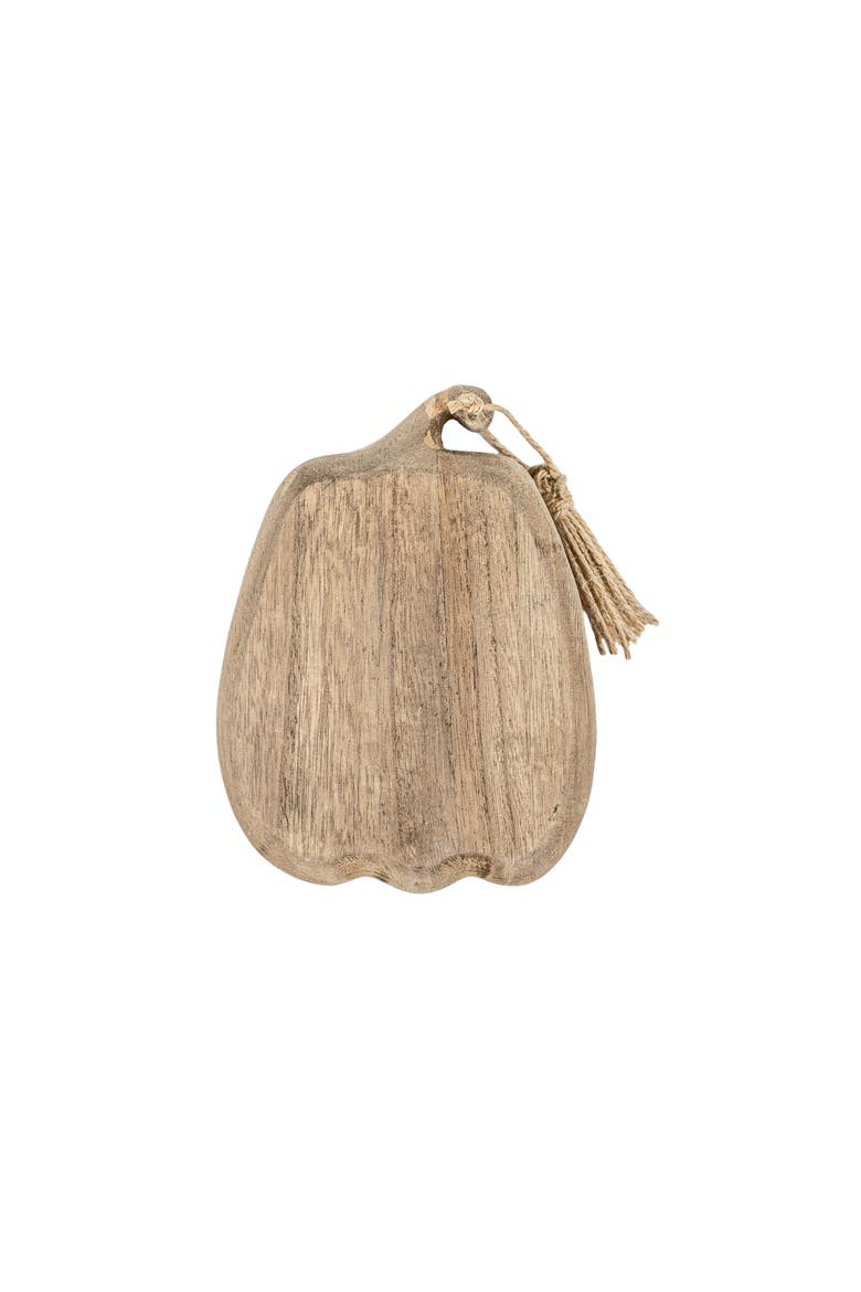Pumpkin Trinket Dish Brown Wood & Jute, Alternate, color, Brown