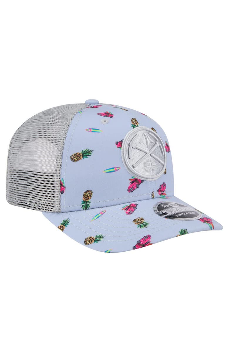 New Era Men's New Era Light Blue/Gray Denver Nuggets Adventure Aloha Pattern 9SEVENTY Stretch-Snap Hat, Alternate, color, 