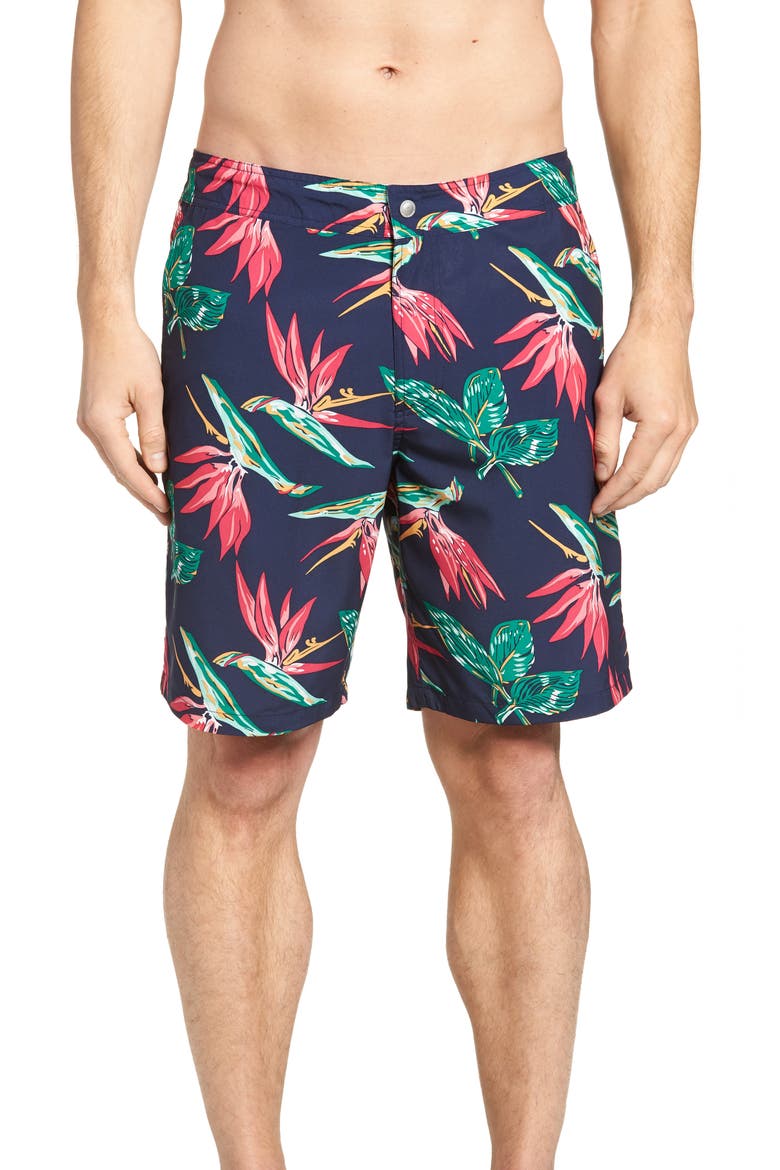 Banzai 9-Inch Swim Trunks, Main, color, BIRD OF PARADISE