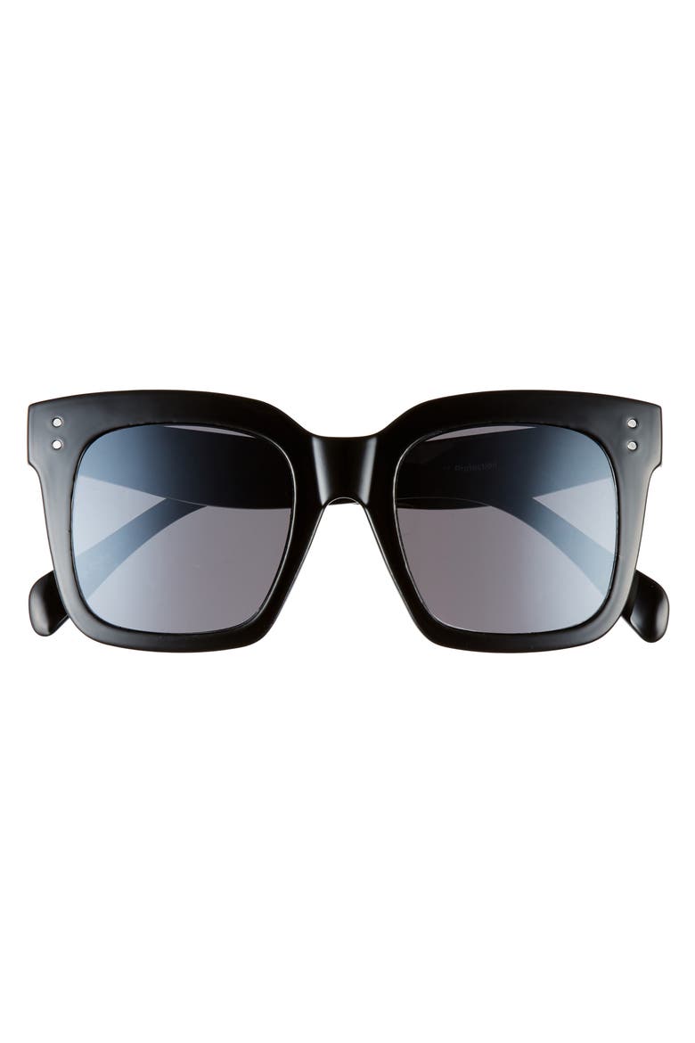 49mm Square Sunglasses, Alternate, color, BLACK