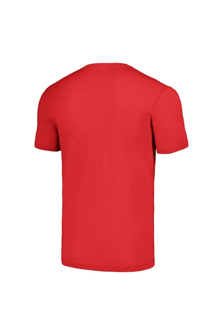 Men's Homage  Ronde Barber Heathered Red Tampa Bay Buccaneers  Caricature Retired Player Tri-Blend T-Shirt, Alternate, color, Red