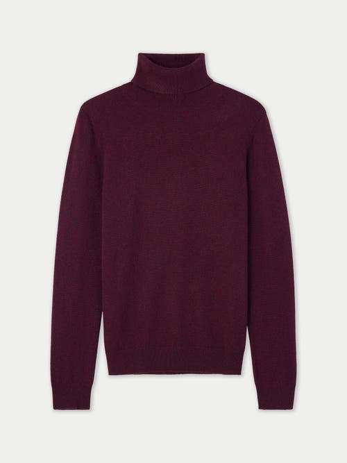 Gobi Mongolian Cashmere Classic Turtle Neck In Blackberry Wine