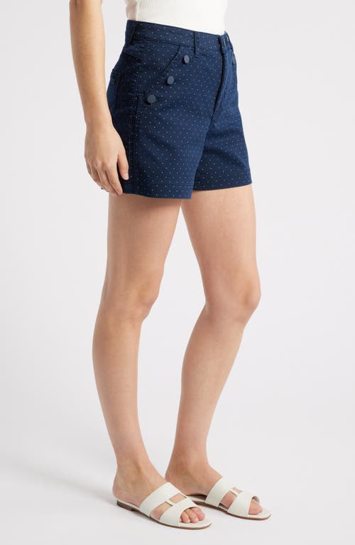 Wit & Wisdom Pin Dot Skyrise Shorts In Navy