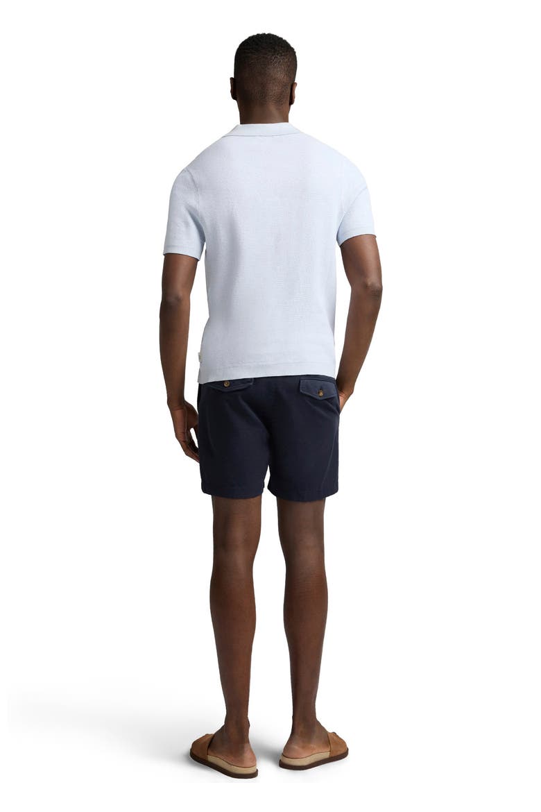 Textured Cotton Johnny Collar Polo, Alternate, color, Sky White