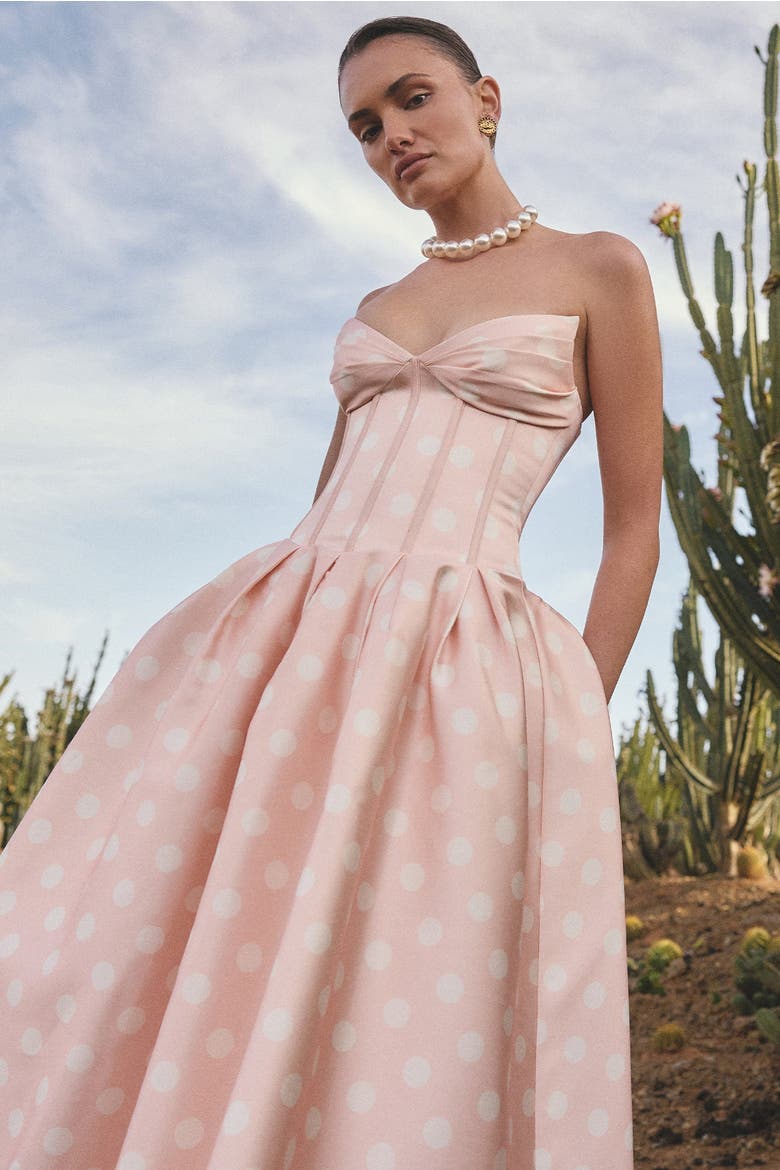Pepper Midi Dress, Alternate, color, Pink/White
