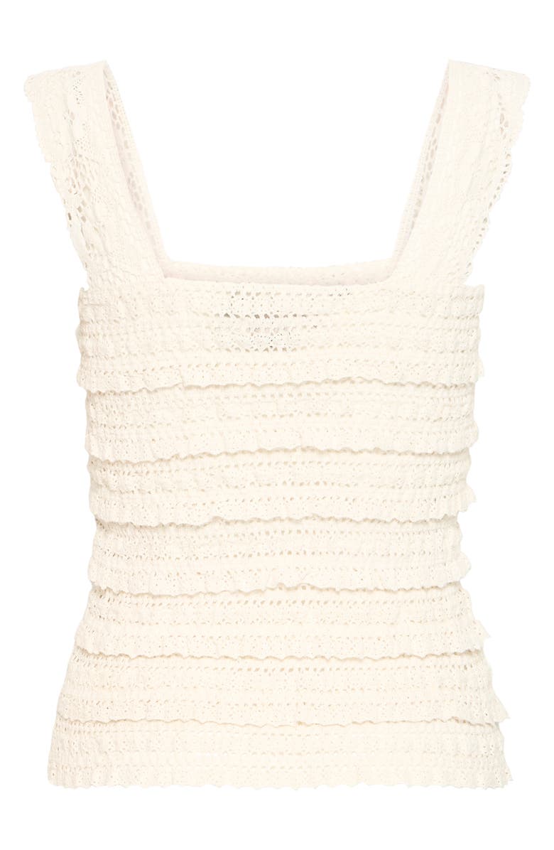 ICHI Open Knit Tank Top, Alternate, color, Cloud Dancer