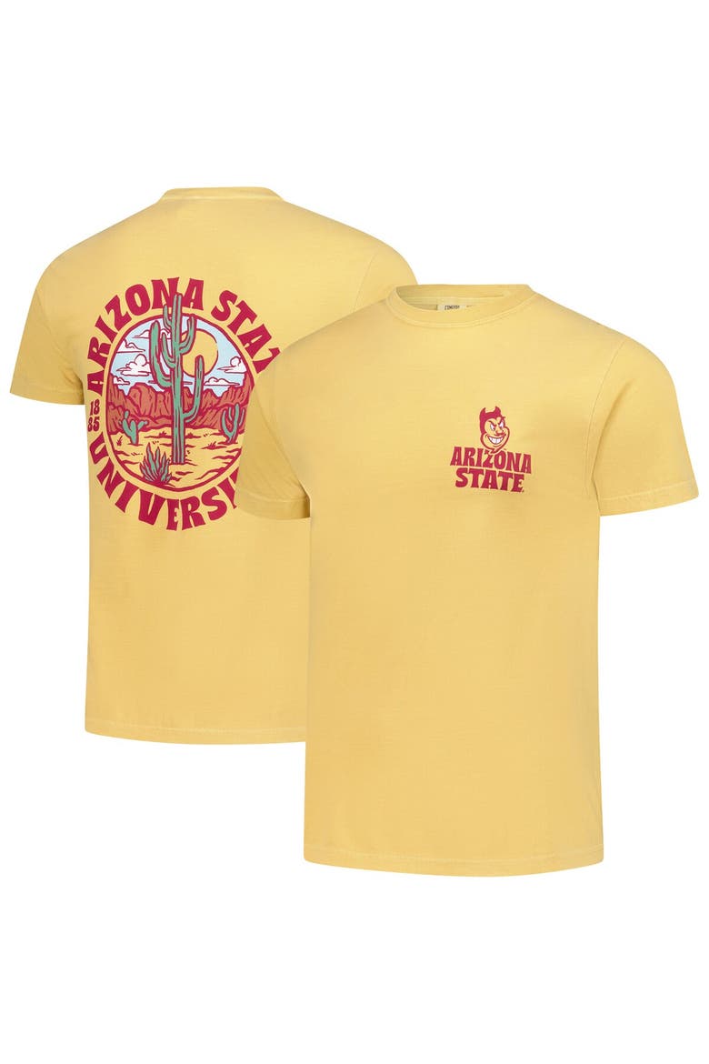 Men's  Gold Arizona State Sun Devils Comfort Colors Thick Lined Landscape T-Shirt, Main, color, Gold
