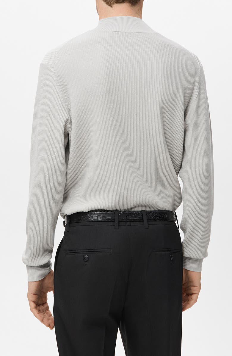 MANGO Ribbed Turtleneck Sweater, Alternate, color, Ice Grey