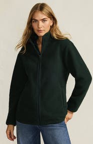 Lands' End Cozy High Pile Full Zip Fleece Jacket