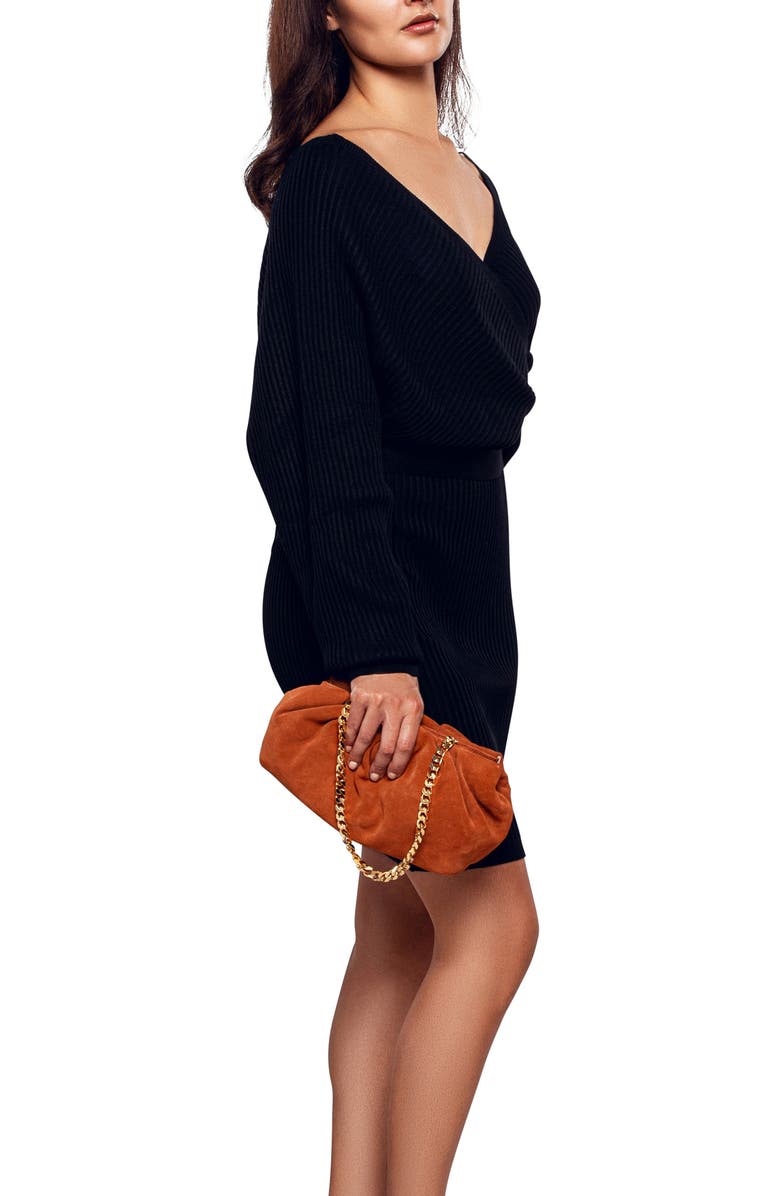 LISELLE KISS Julie Suede Clutch, Alternate, color,