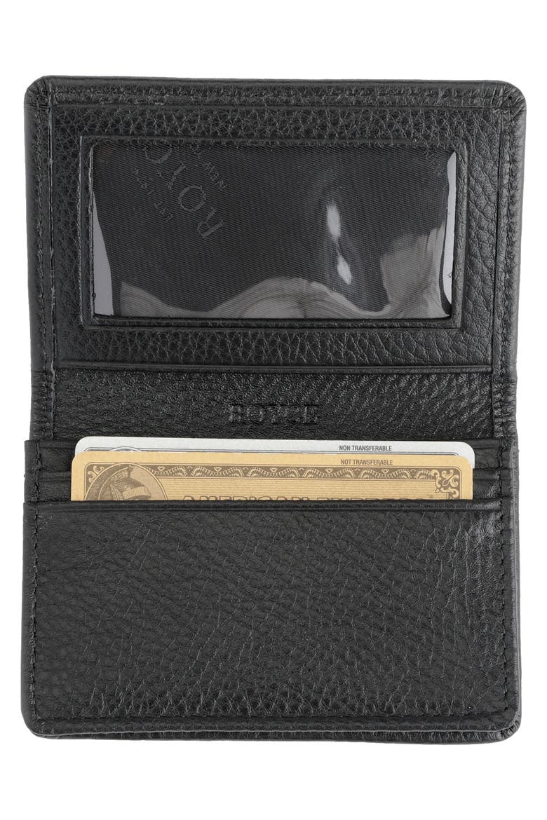 Personalized Leather Card Case, Alternate, color, BLACK- GOLD FOIL