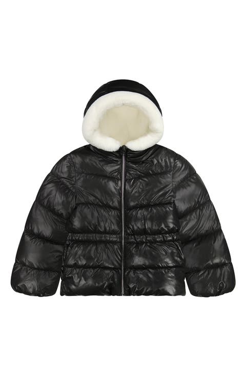 Kids' Faux Fur Lined Hooded Puffer Jacket