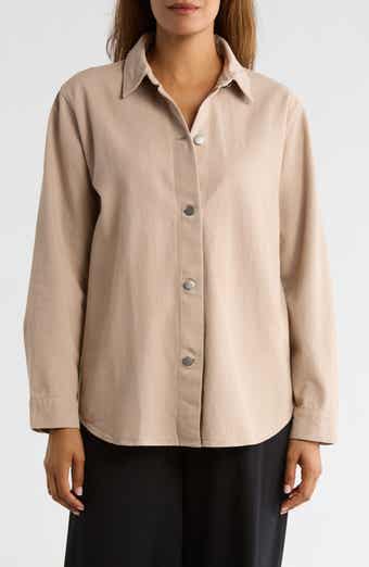 Eileen Fisher Classic Collar Organic Cotton Shirt Jacket
