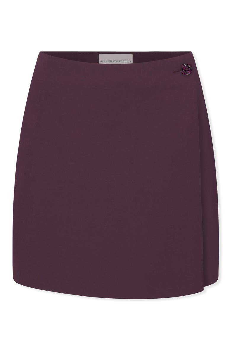 Capri Wrap Miniskirt, Alternate, color, VAMP BURGUNDY