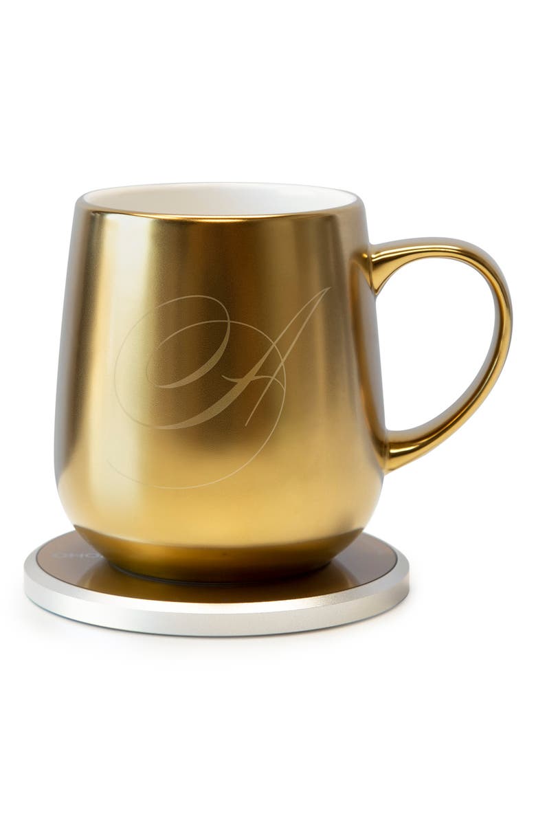 OHOM Ui Monogram Golden Mug & Warmer Set, Main, color,