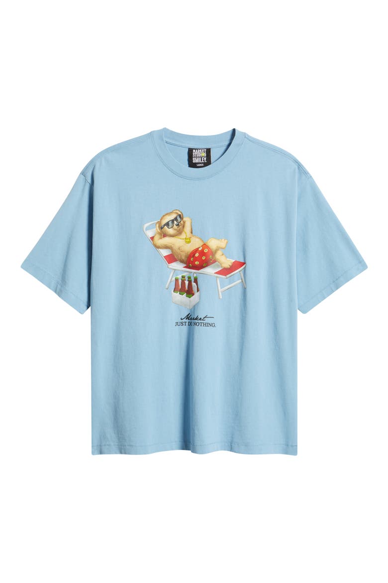 Smile Bear Cotton T-Shirt, Alternate, color, BLUE