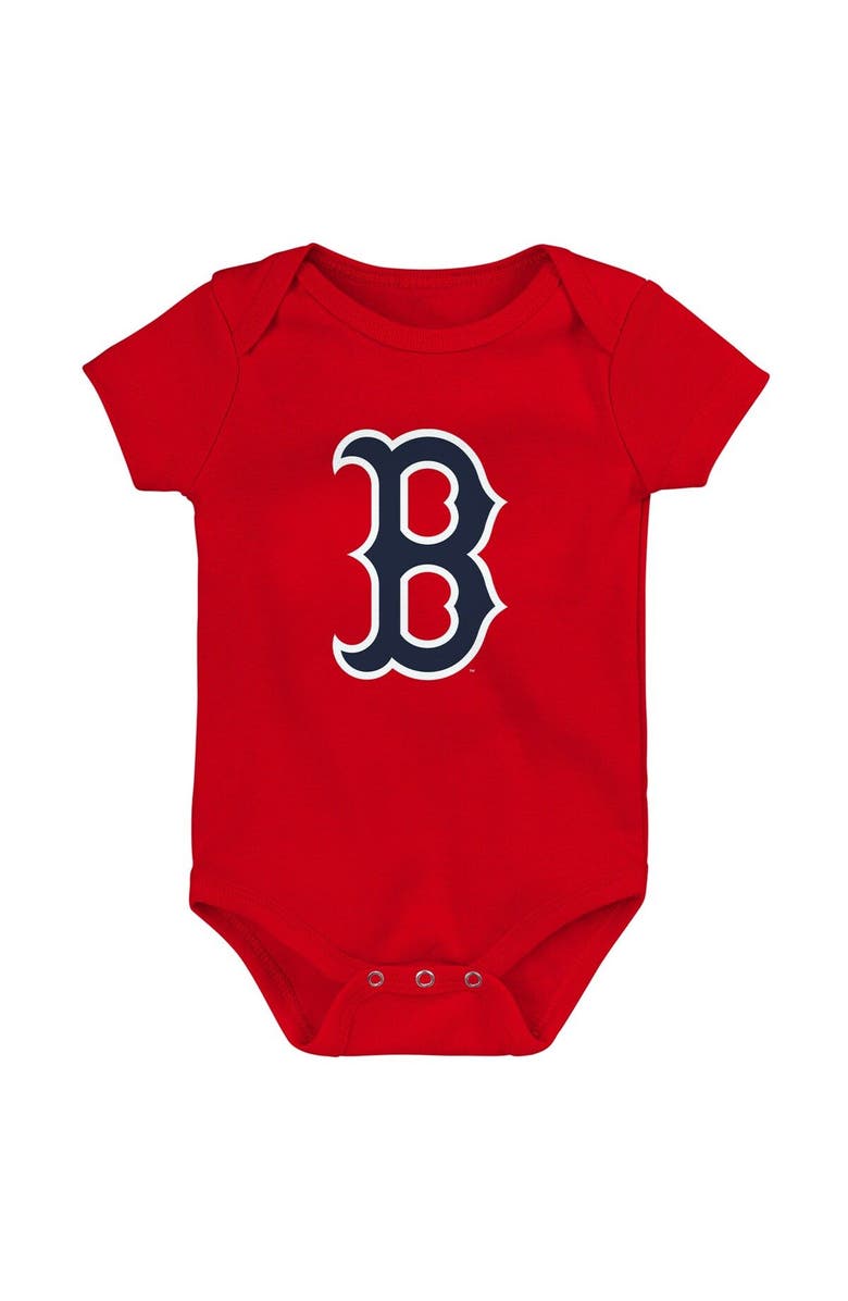 Outerstuff Infant Red/White/Heather Gray Boston Red Sox Biggest Little Fan 3-Pack Bodysuit Set, Alternate, color, Red