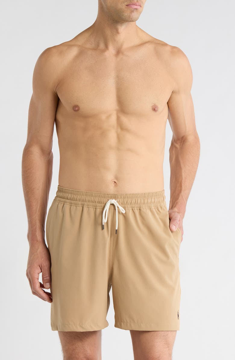 Polo Ralph Lauren Traveler Swim Trunks, Main, color, Vintage Khaki
