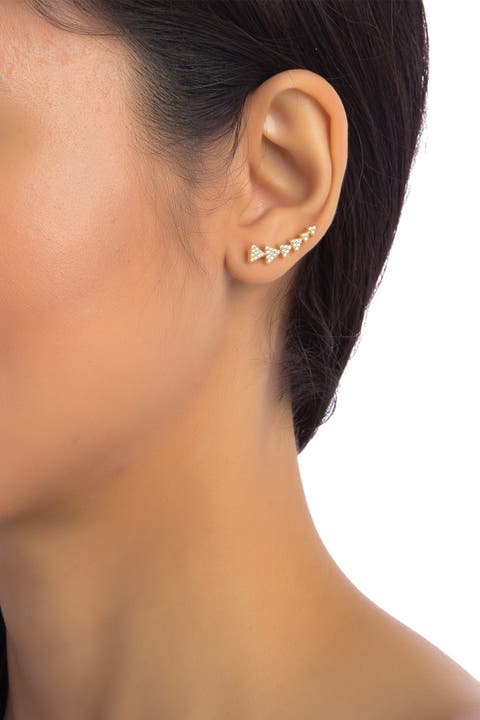 Swarovski Crystal Arrow Ear Climbers