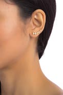 Adornia Swarovski Crystal Arrow Ear Climbers