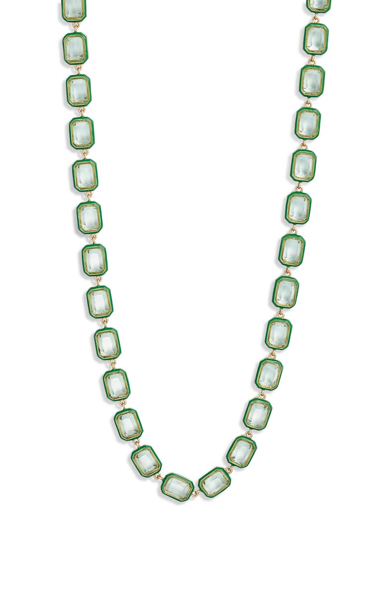 Clare V. Bijoux Stone Necklace, Main, color, Mint