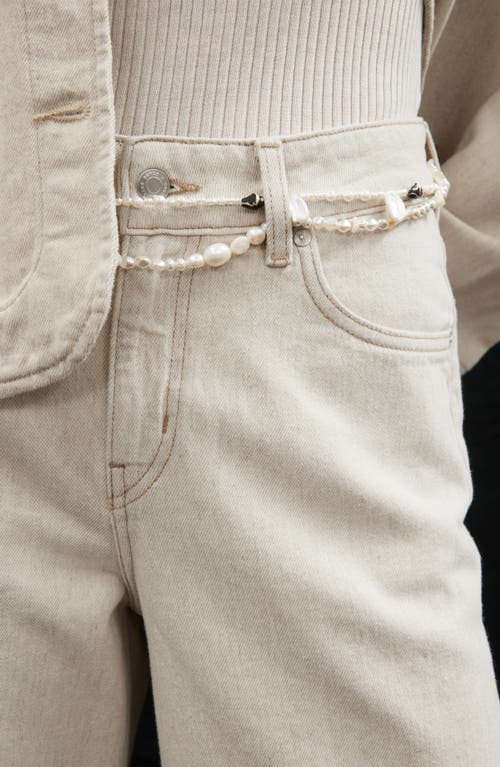 & Other Stories Cotton & Linen Wide Leg Jeans In Beige Dusty Light
