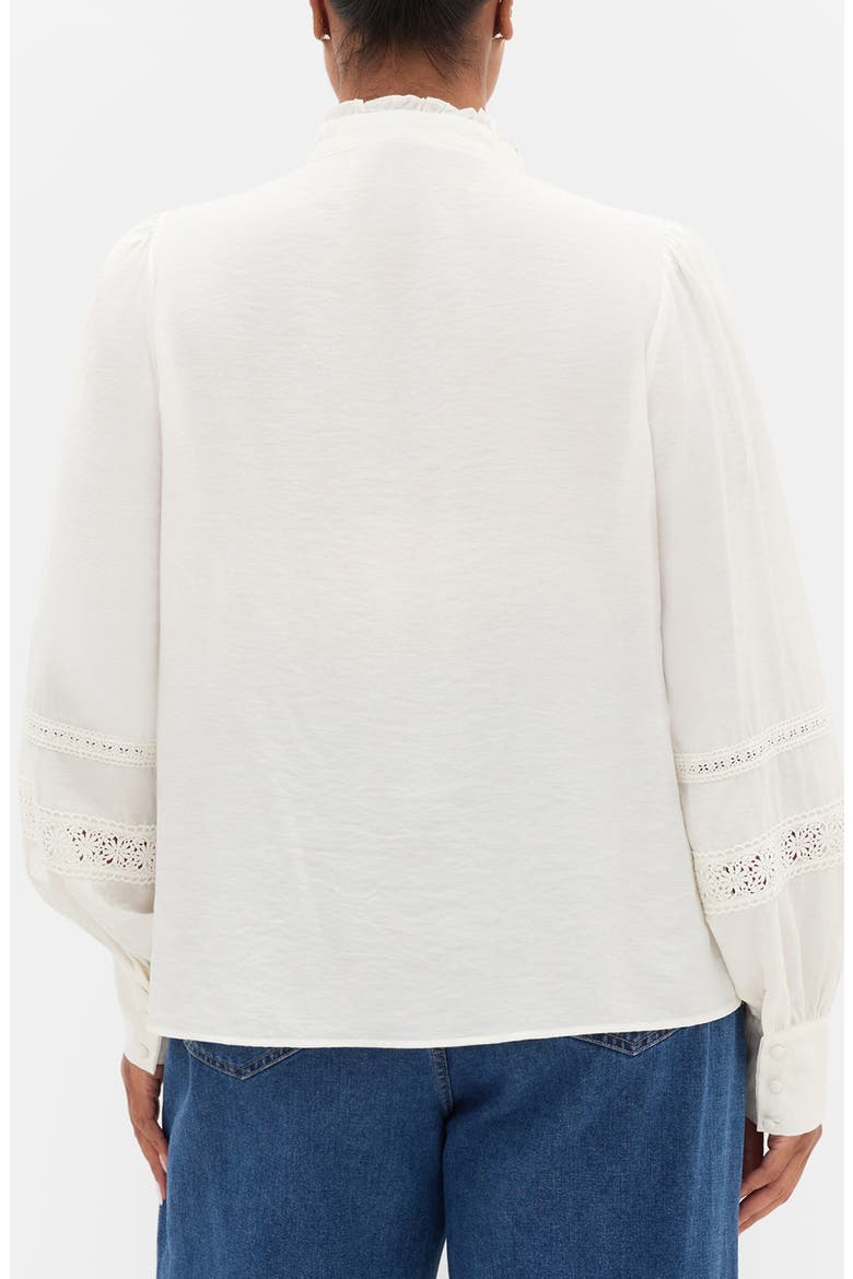 Whimsical Pintuck Lace Shirt, Alternate, color, CREAM