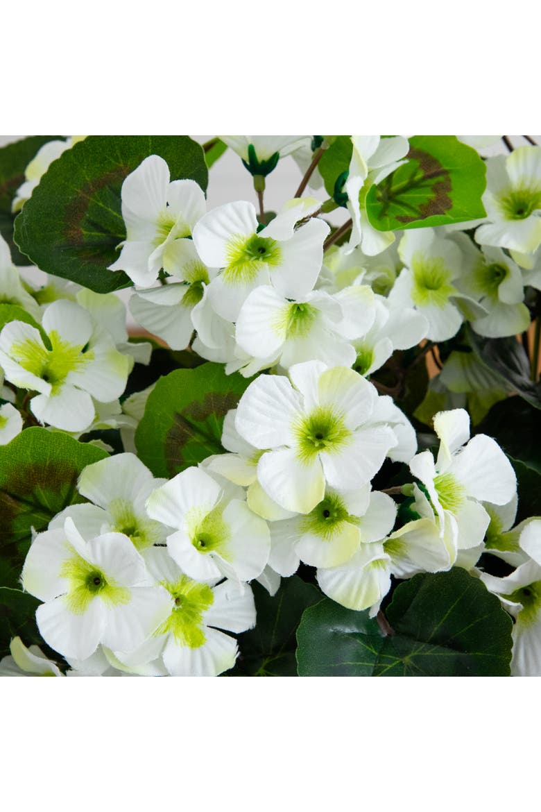 13-in UV Resistant Artificial Geranium in Rectangular Planter, Alternate, color, White