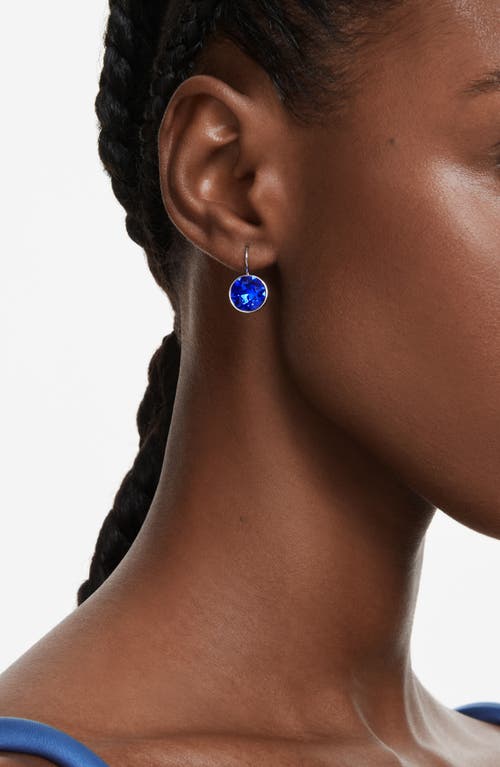 Swarovski Bella Drop Round Cut Earrings In Blue