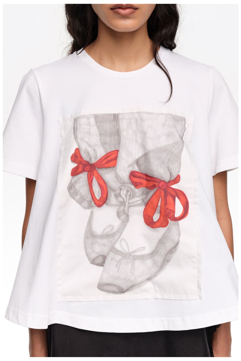 Ballerinas Logo A-Line T-Shirt, Alternate, color, WHITE