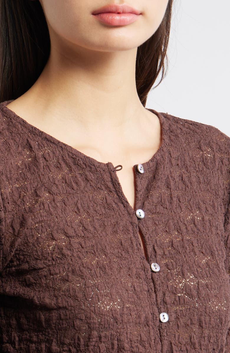 Rails Cyrah Stretch Lace Cardigan, Alternate, color, Walnut