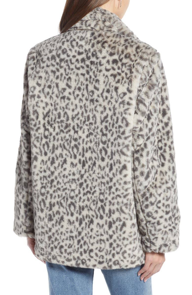 Something Navy Faux Fur Midi Coat, Alternate, color, 