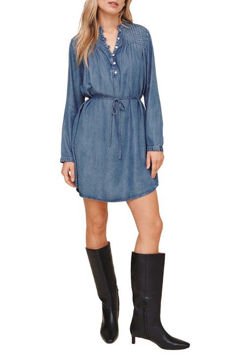 Pintuck Shirttail Dress