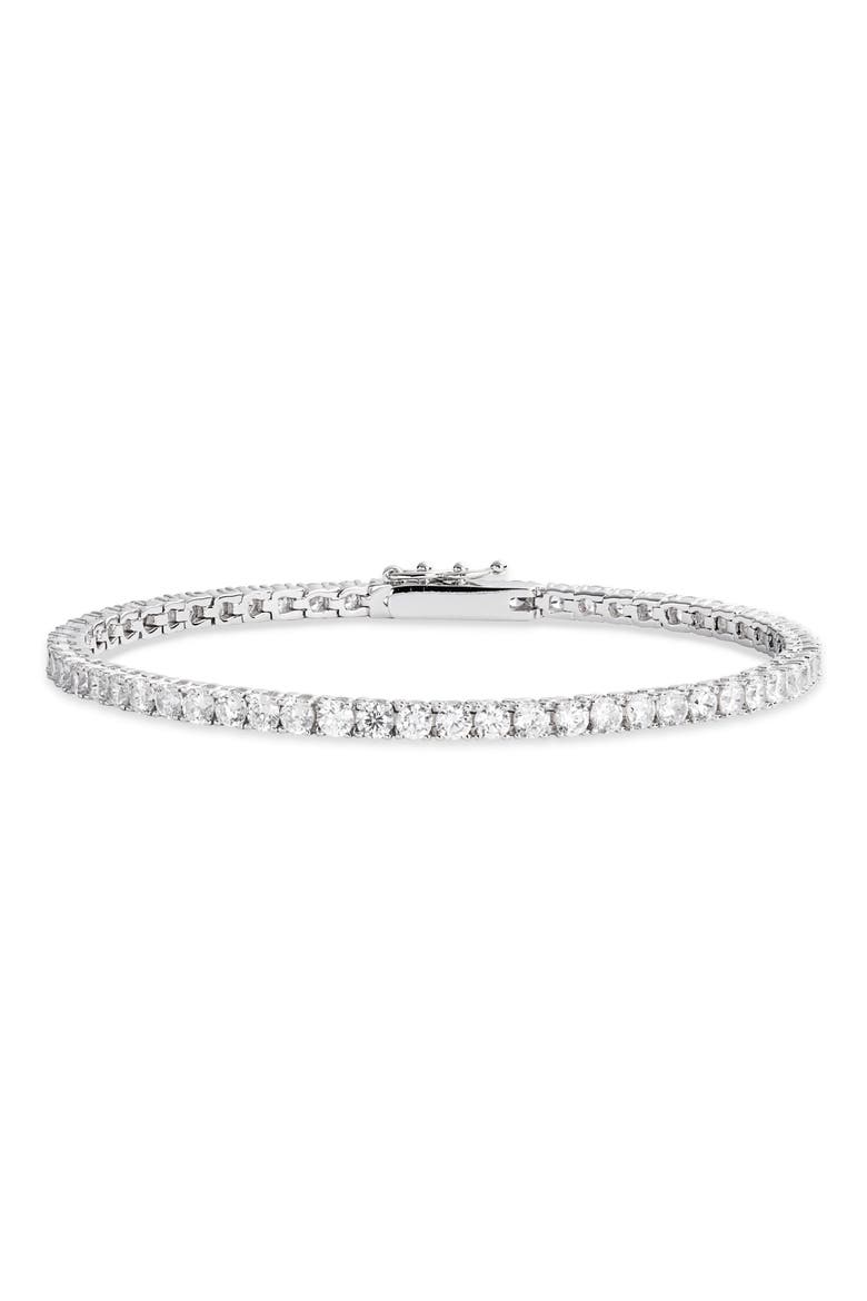 Cubic Zirconia Tennis Bracelet, Main, color, CLEAR- SILVER