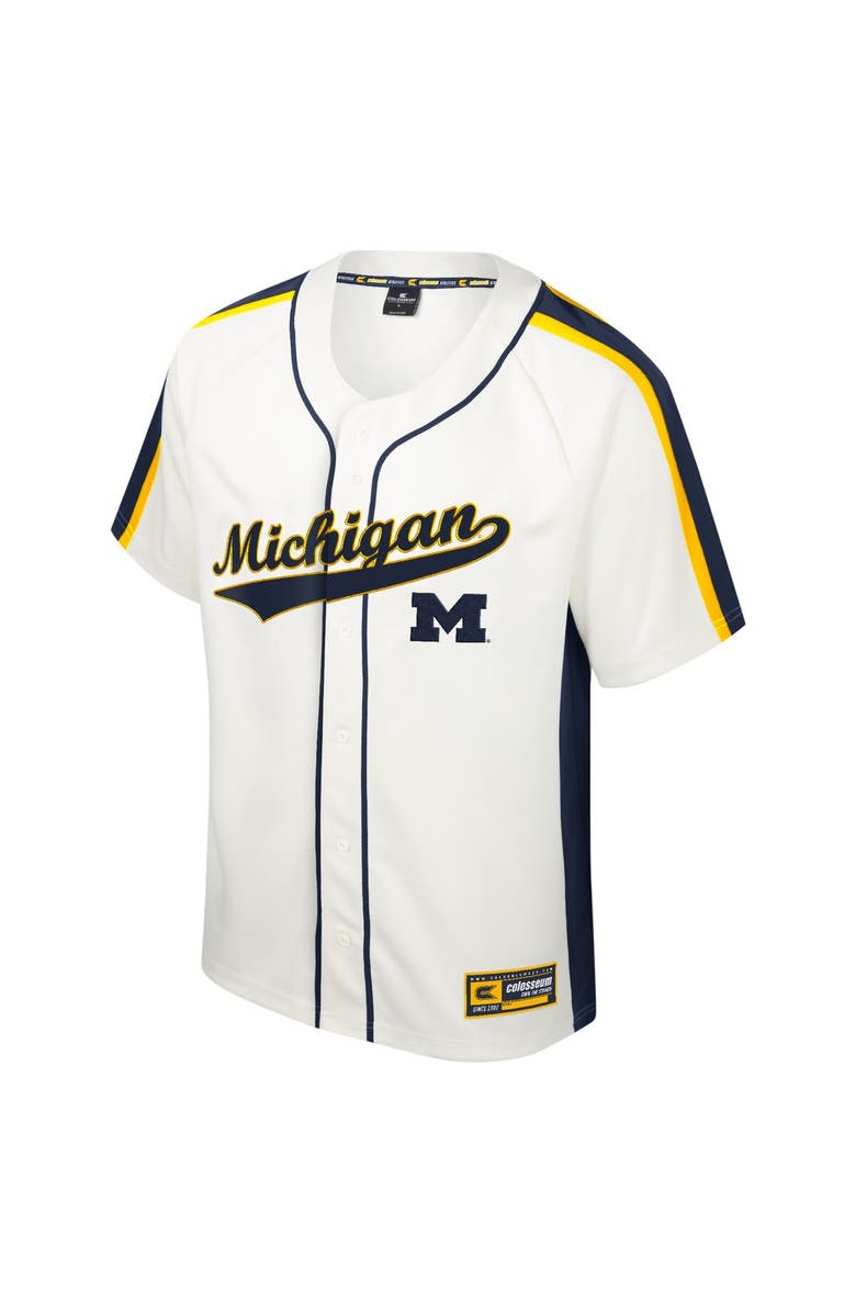 COLOSSEUM Men's Colosseum Cream Michigan Wolverines Ruth Button-Up Baseball Jersey, Alternate, color, 