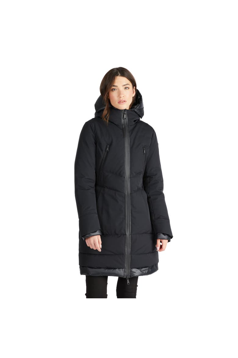 Rimi Mid Length Parka with Fixed Hood, Main, color, Black