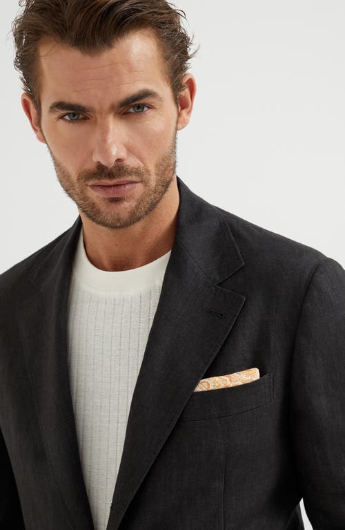 Brunello Cucinelli Linen Unconstructed Blazer In Black