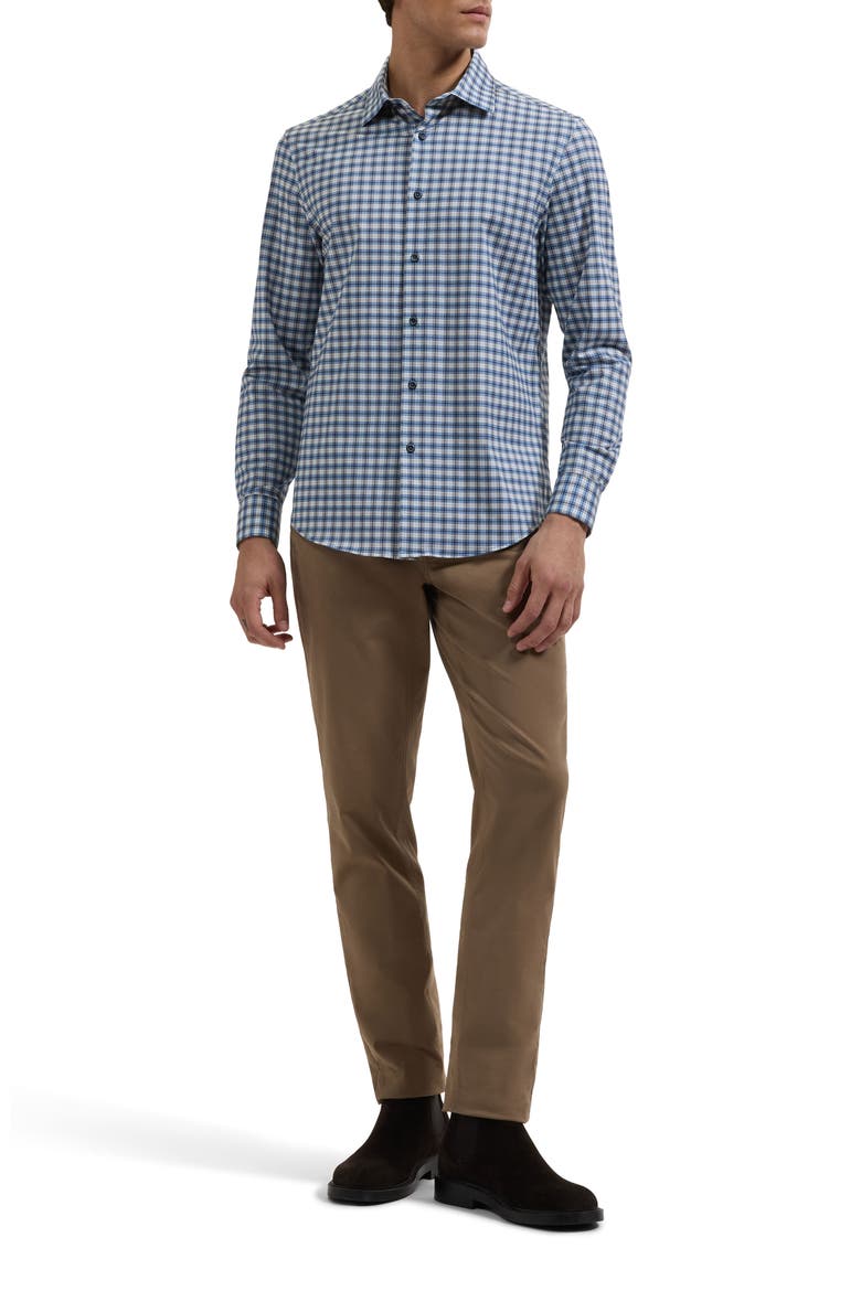 James OoohCotton® Plaid Button-Up Shirt, Alternate, color, MARINE BLUE