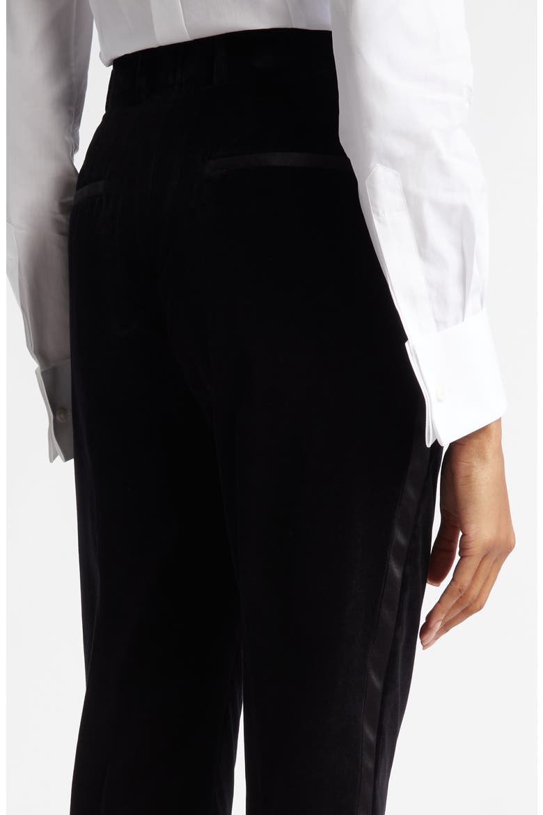 Tailored Velveteen Tuxedo Pants, Alternate, color, N0000 NERO