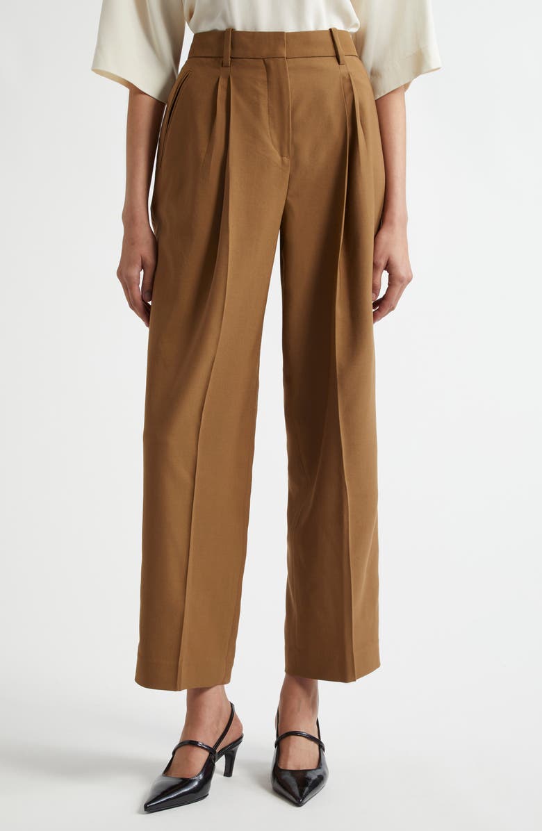 Reiss Atelier Celeste Pleated Wool Pants, Main, color, 