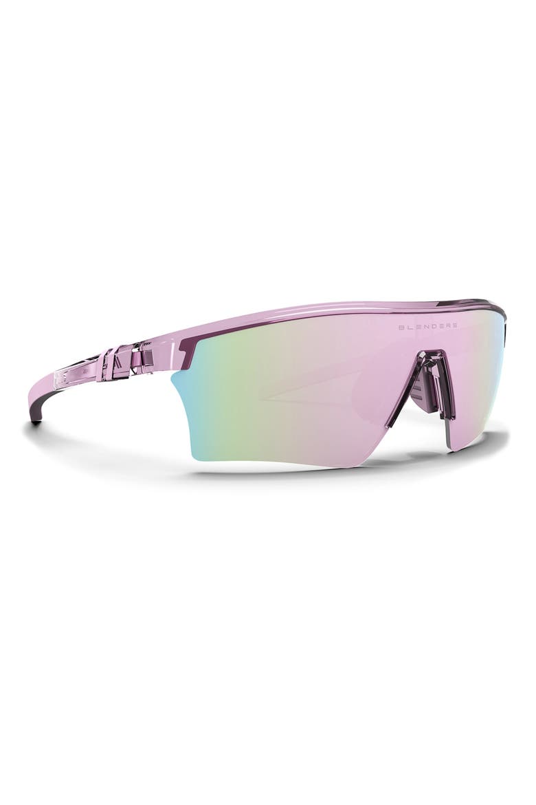 Pacer 99mm Polarized Semi Rimless Shield Sunglasses, Alternate, color, ORCHID FLASH