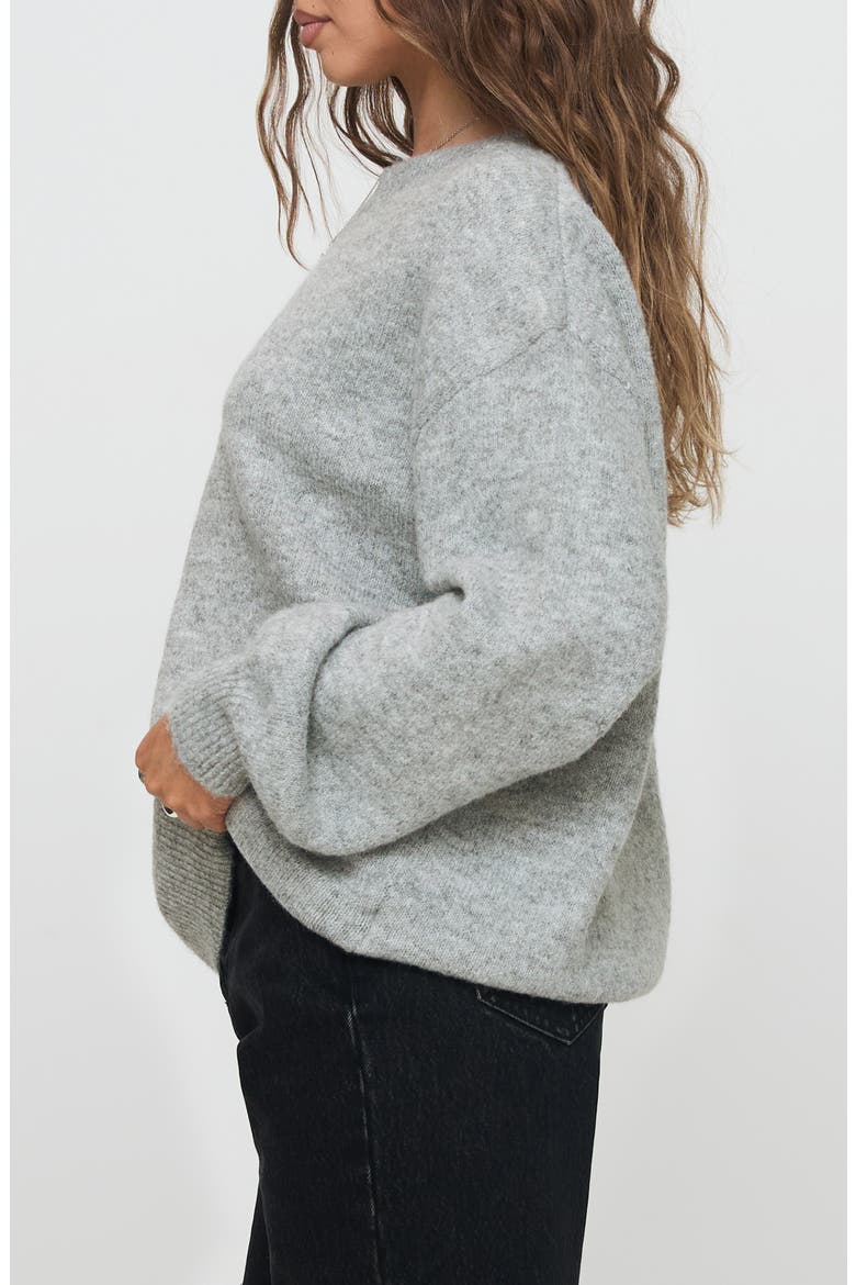 Ryanna Oversize Crewneck Sweater, Alternate, color, GREY