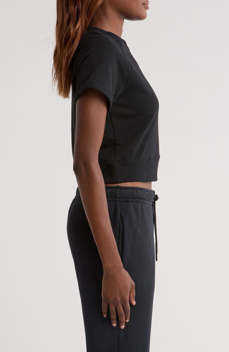 Nike Sportswear Chill Crop Cotton Blend French Terry Top, Alternate, color, Black/ Sail