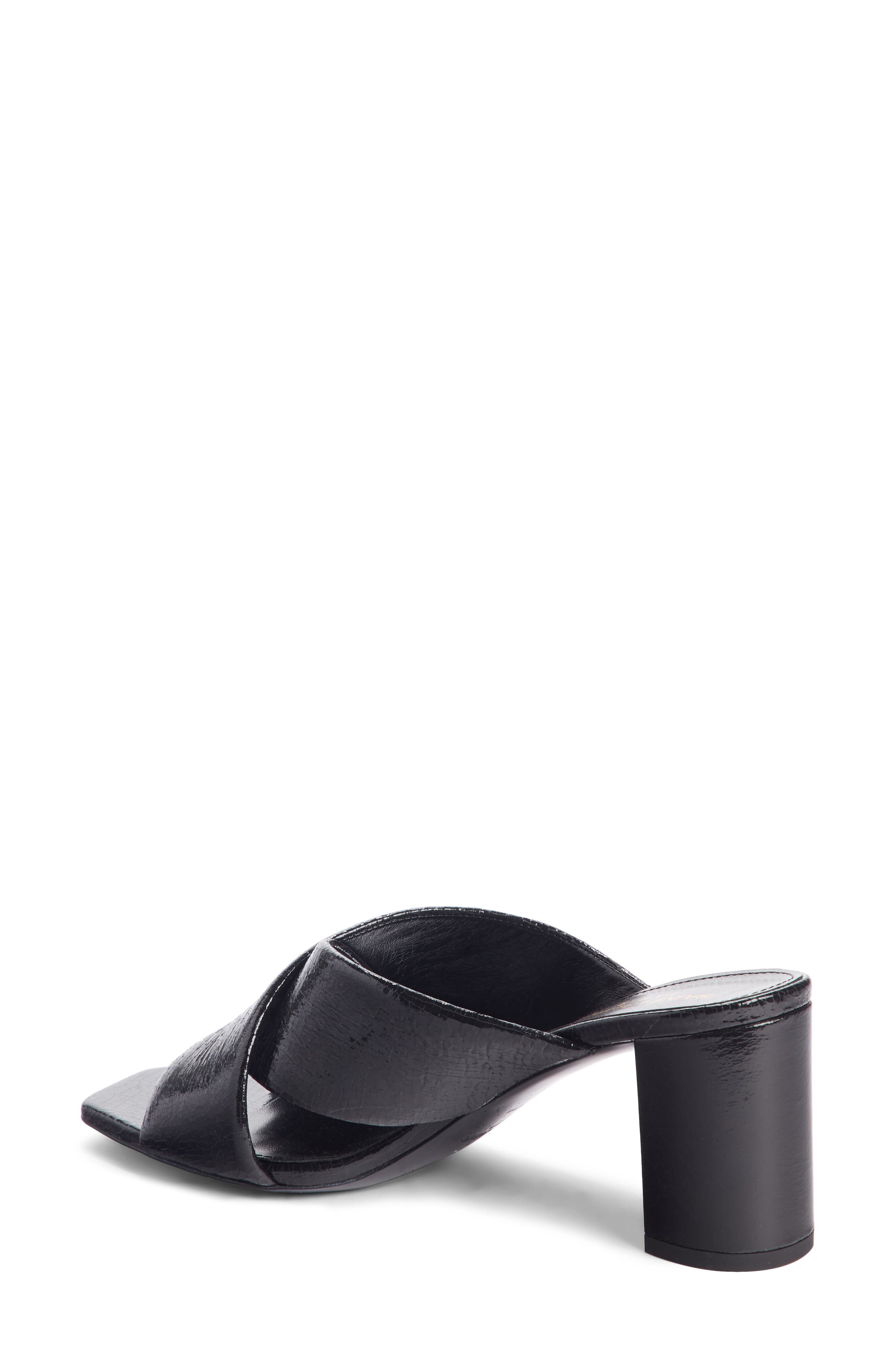 Loulou Cross Strap Mule, Alternate, color, BLACK