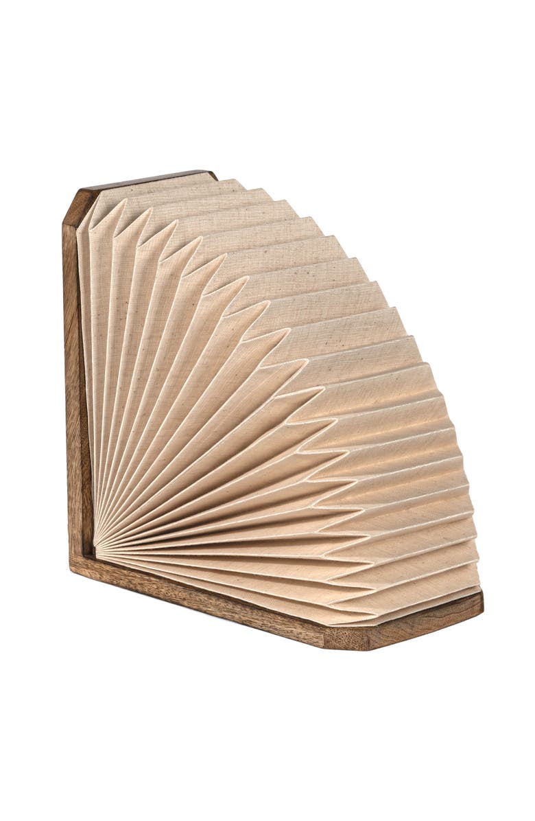 JONATHAN Y Darla Modern Art Deco Paper Half Pleated Fan LED Table Lamp, Natural, Main, color, Natural -10.6"