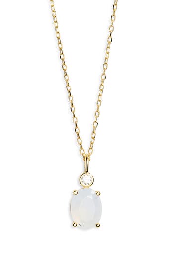 Argento Vivo Cubic Zirconia & Chalcedony Pendant Necklace