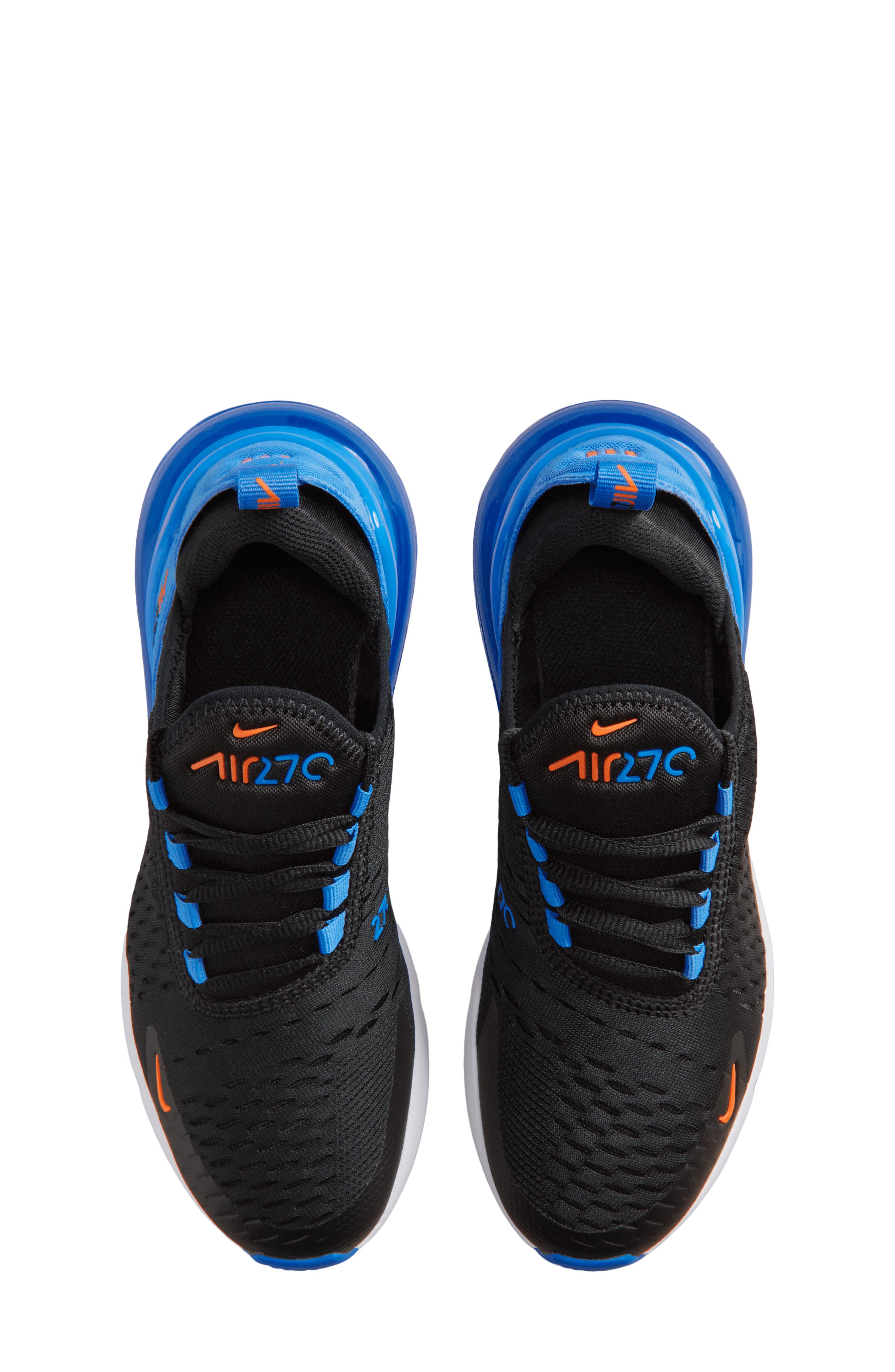 Kids' Air Max 270 Sneaker, Alternate, color, BLACK/ BLUE/ WHITE/ ORANGE
