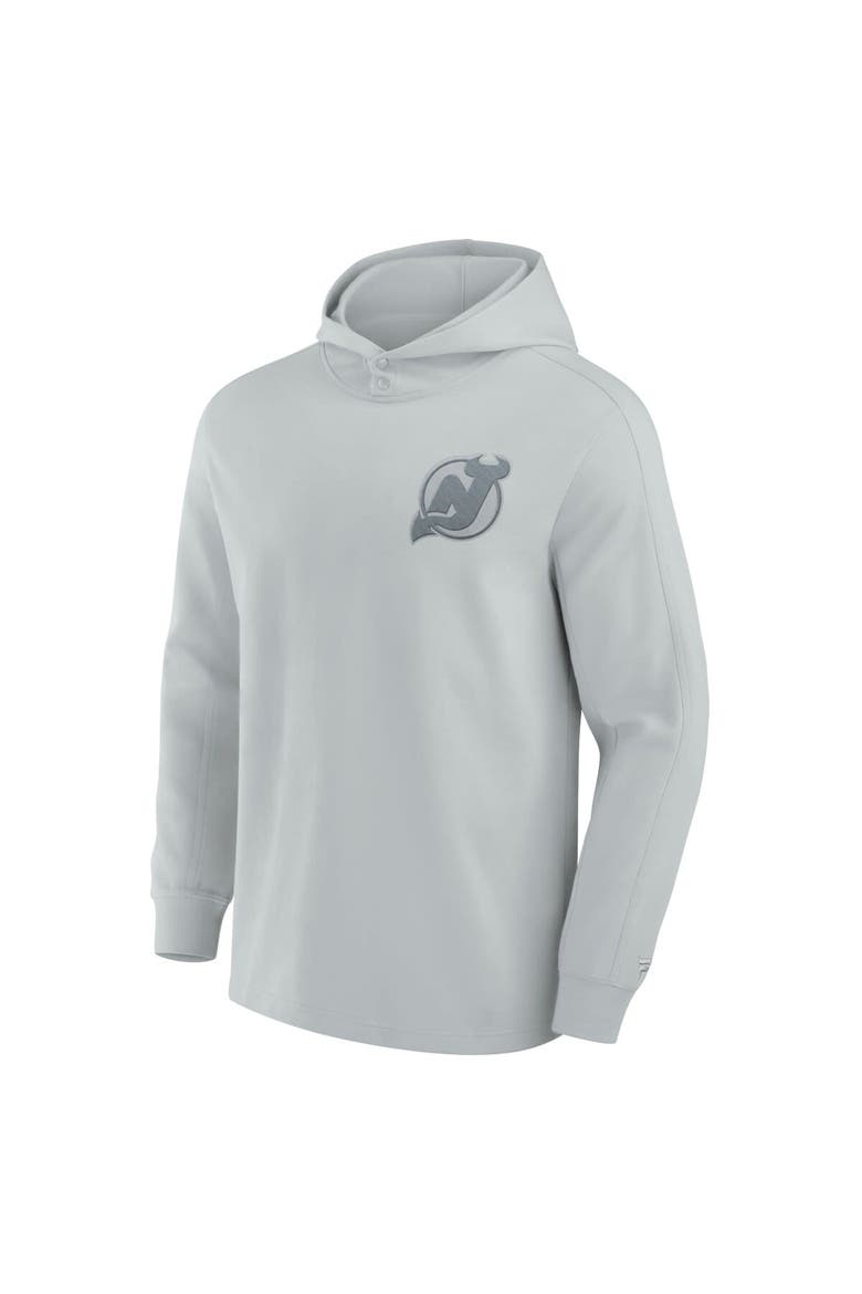 Men's Fanatics Gray New Jersey Devils Elements Lightweight Tri-Blend Fleece Hoodie, Alternate, color, Gray
