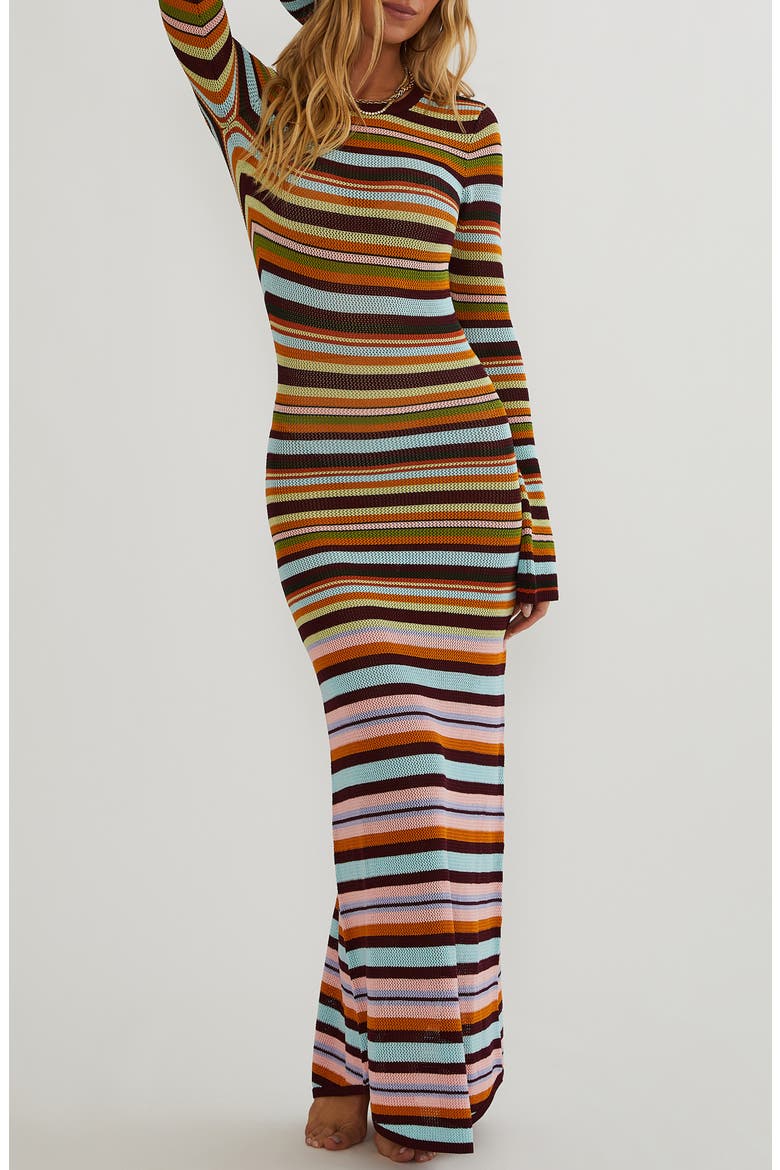 Joie Striped Long Sleeve Maxi Cover-Up Dress, Main, color, PARADISE STRIPE